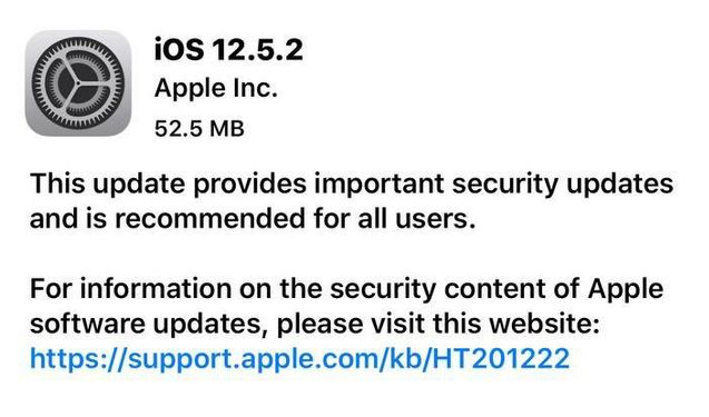 凭祥苹果手机维修分享iOS12.5.2发布，建议所有老苹果用户安装 